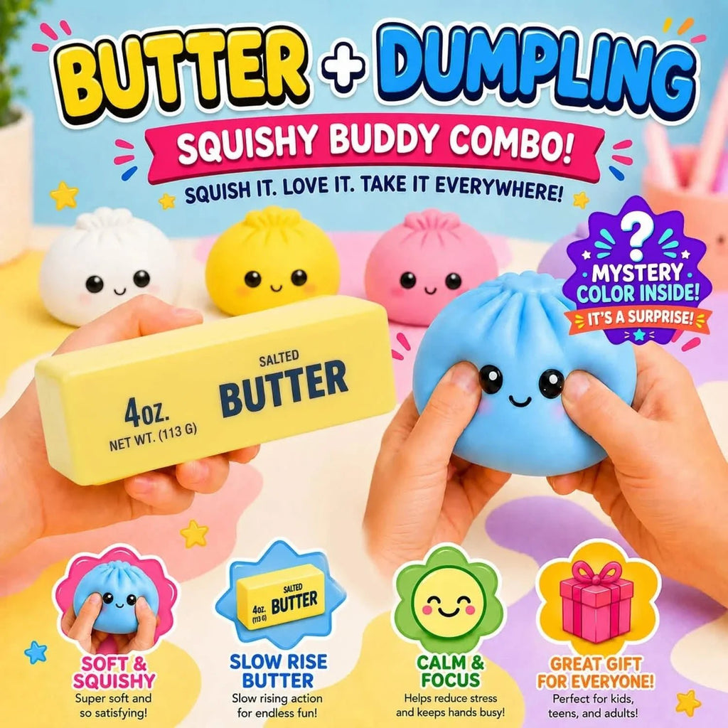 2-Pack: Squishy Dumpling & Butter Combo Pack – Slow Rising Fidget Toys - Viral Drop Club