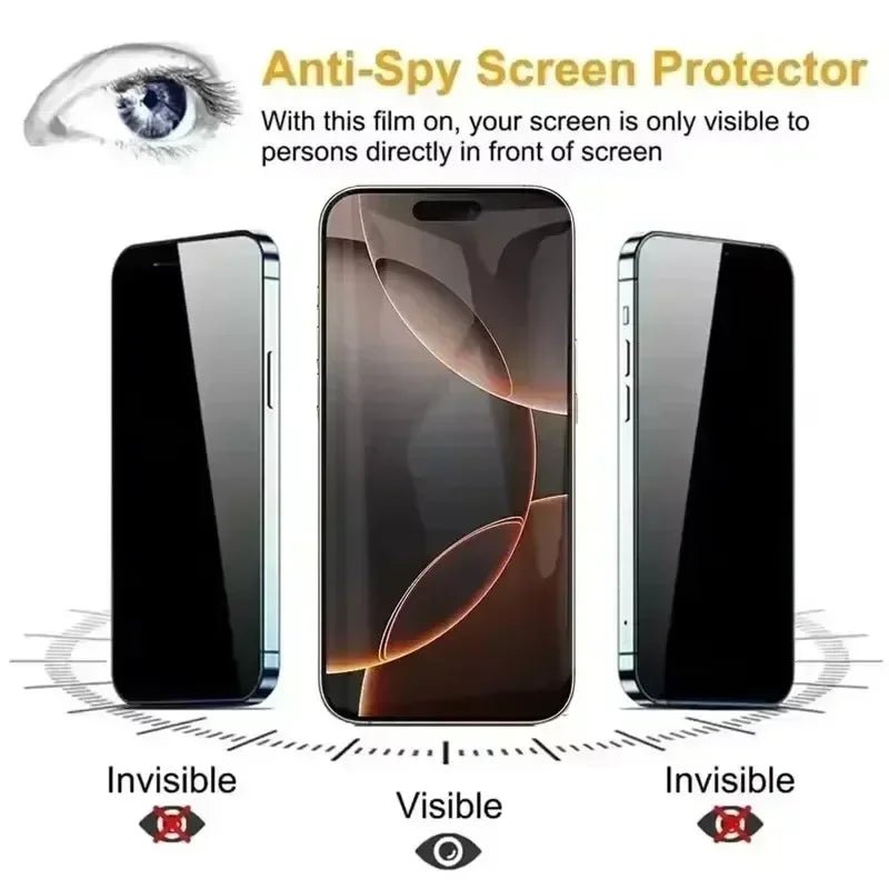 3Pcs Dust Free Installation Privacy Screen Protector for IPhone 16 14 11 12 13 15 Pro Max 7 8 Plus Mini X XR XS Anti-spy Glass - Viral Drop Club
