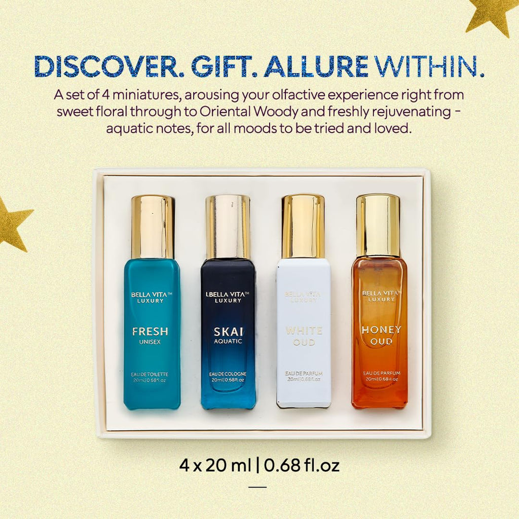 BellaVita Luxury Mini Perfume Gift Set – 4 Scents - Viral Drop Club