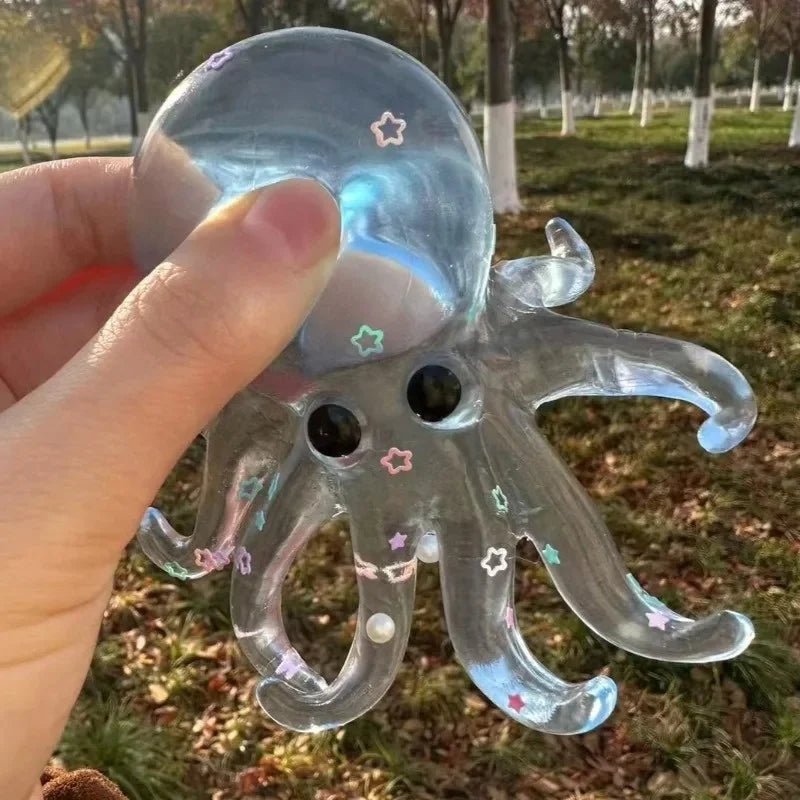 Glitter Octopus Taba Squishy Sugar Ball | Cute Animals Squeeze Fidget Sensory Toy - Viral Drop Club