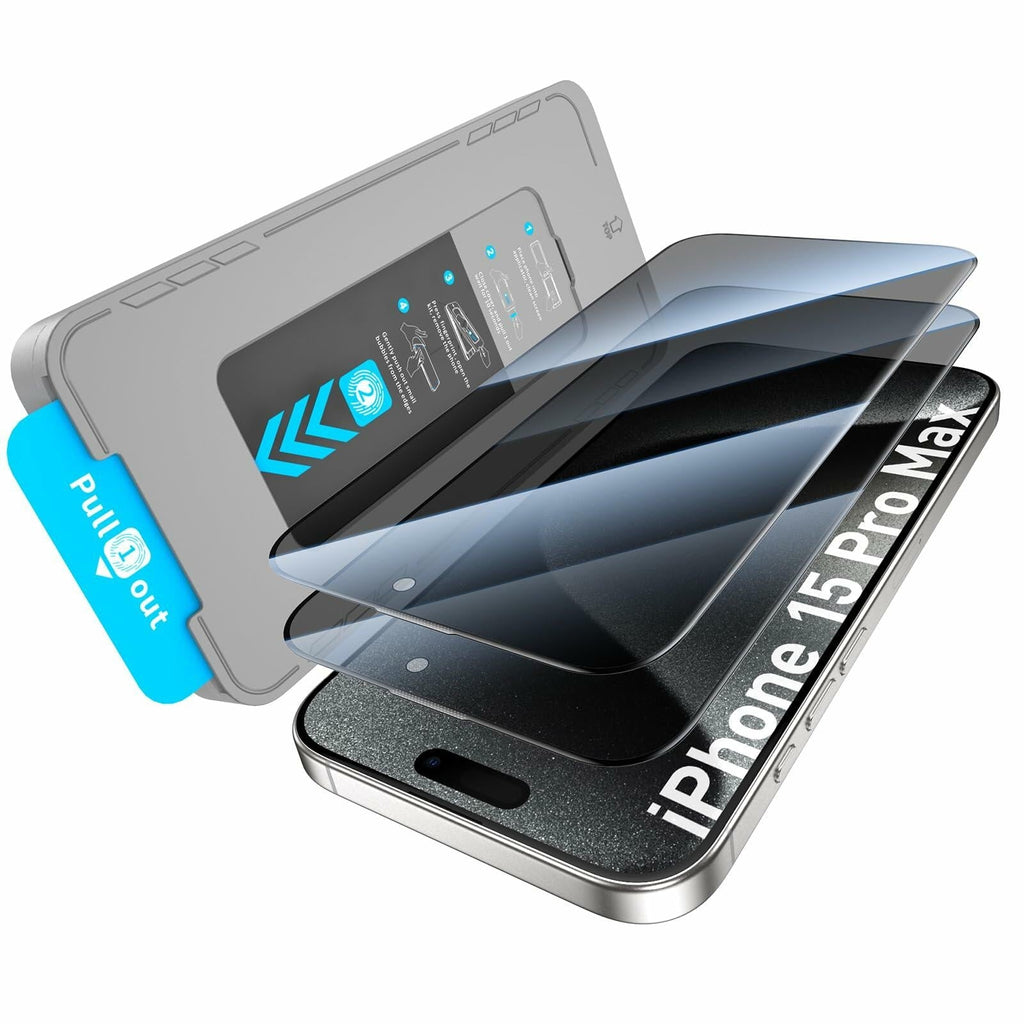KUZOOM Privacy Screen Protector iPhone 15 Pro Max 6.7" 2 Pack Black - Viral Drop Club