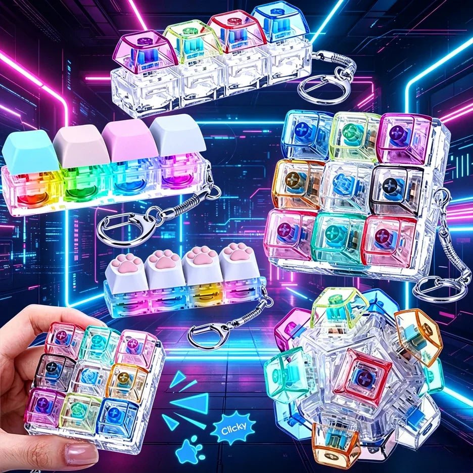 Mini LED Keyboard Fidget Keychain - Viral Drop Club