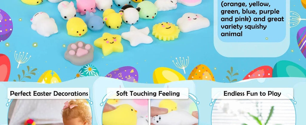 Mochi Squishy Toy Filled Easter Eggs | Mystery Animal Stress Relief Toys for Kids and Adults - Viral Drop Club