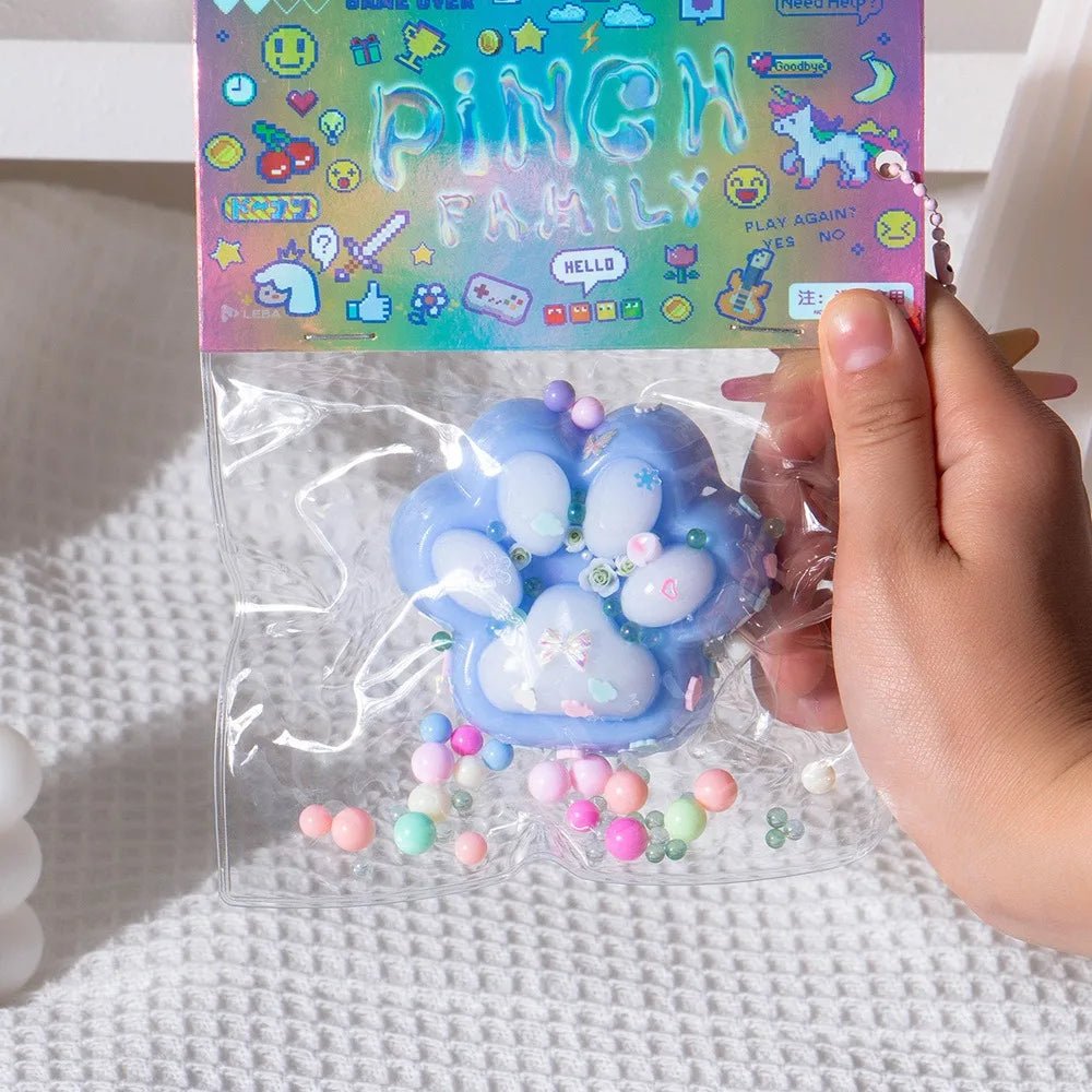 Pink Bow Cat Paw Taba Squishy - Viral Drop Club