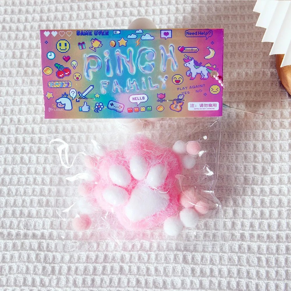 Pink Bow Cat Paw Taba Squishy - Viral Drop Club
