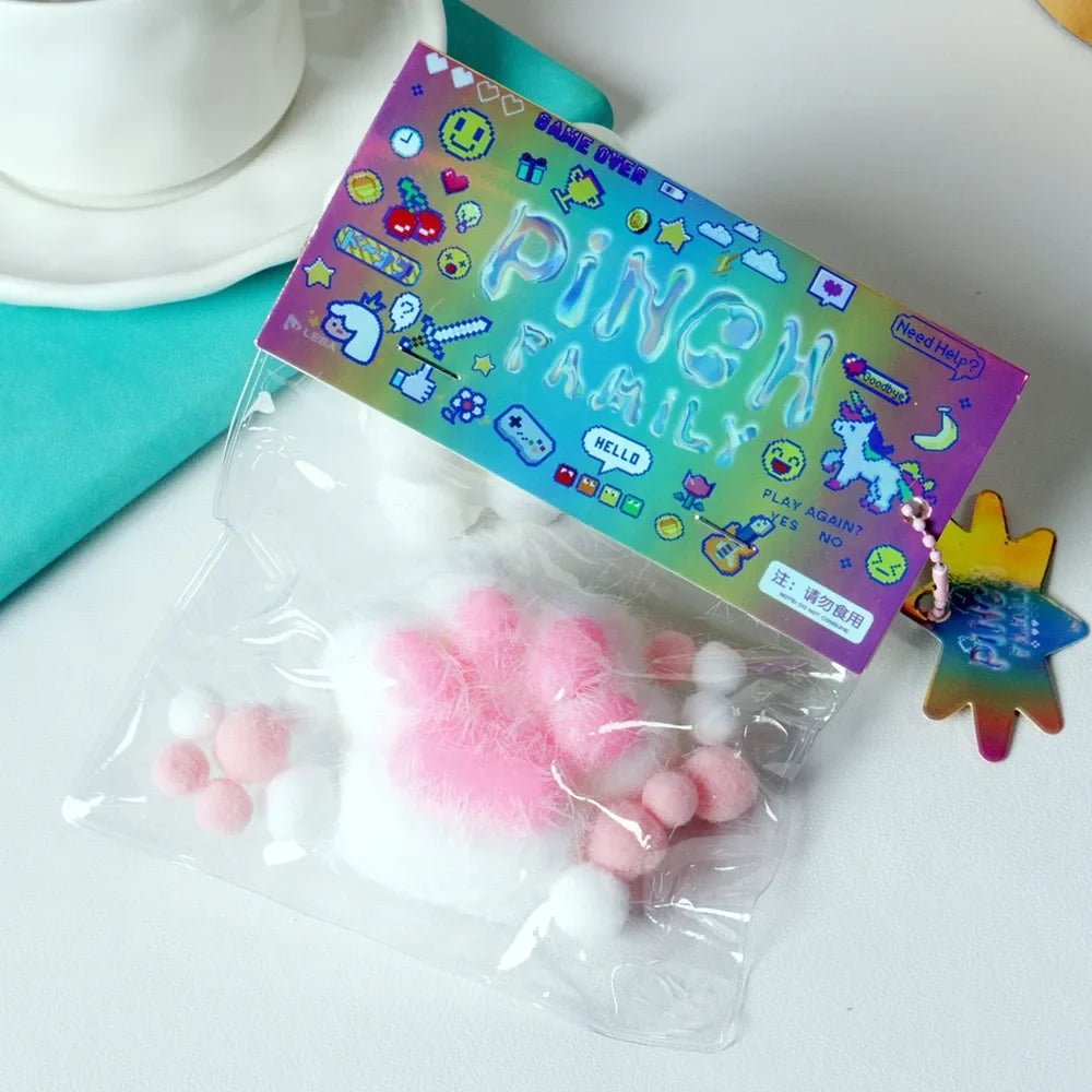 Pink Bow Cat Paw Taba Squishy - Viral Drop Club