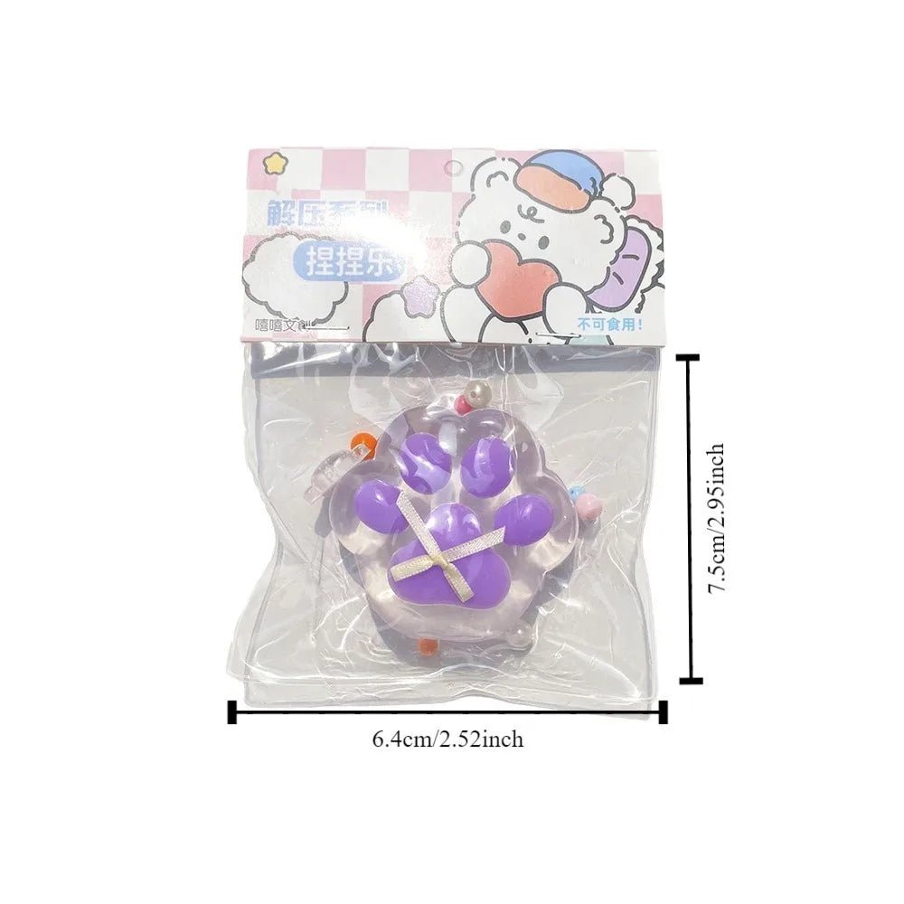 Pink Bow Cat Paw Taba Squishy - Viral Drop Club