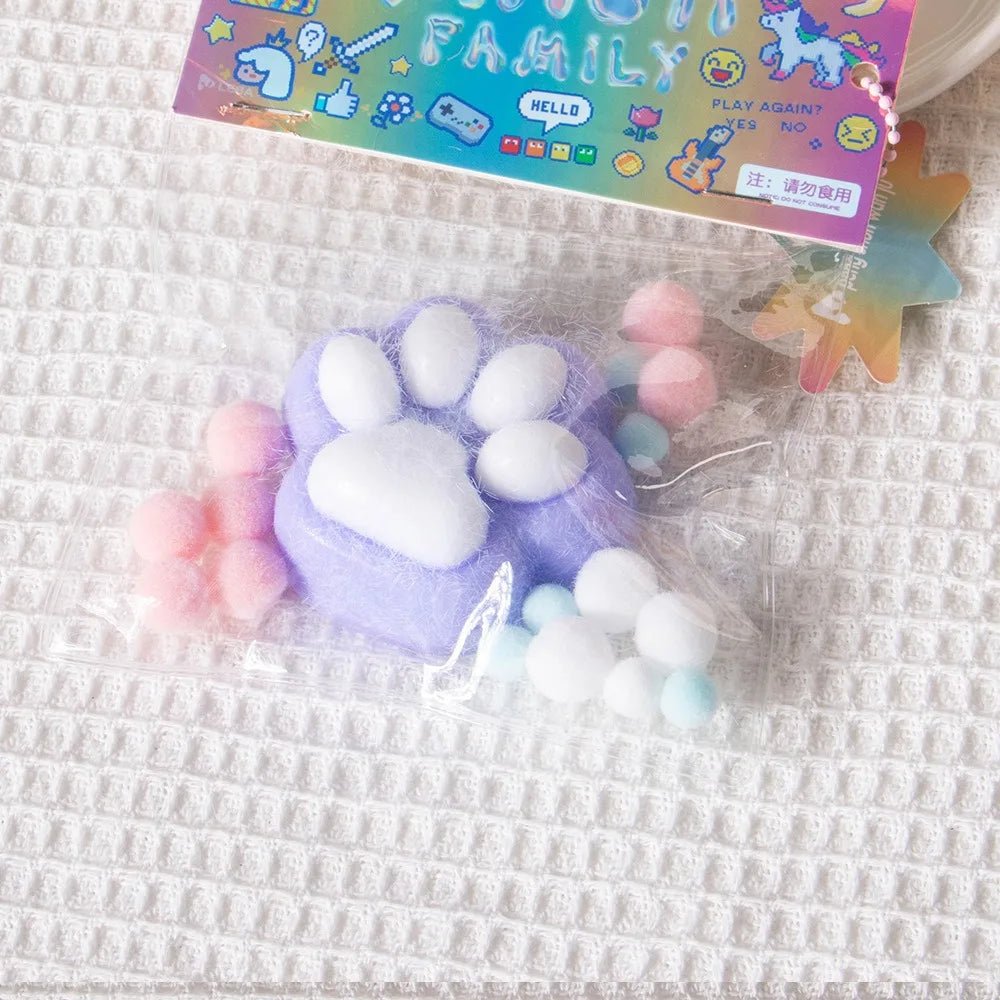 Pink Bow Cat Paw Taba Squishy - Viral Drop Club