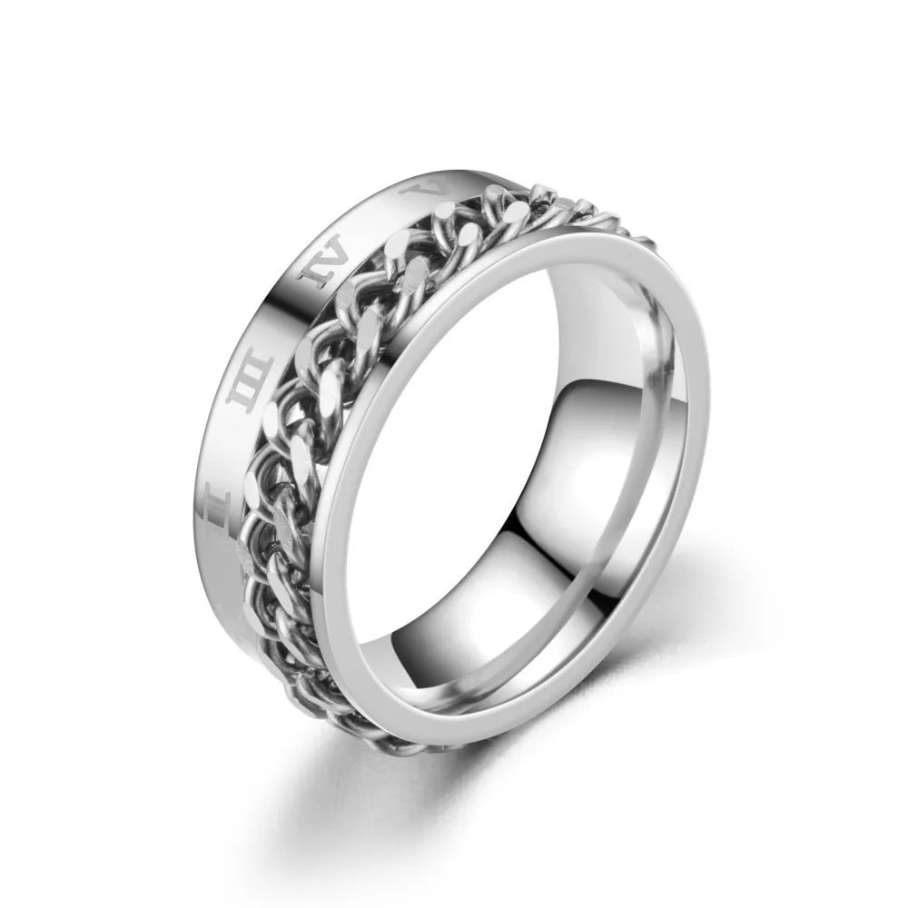 Roman Numeral Rotating Fidget Ring - Viral Drop Club