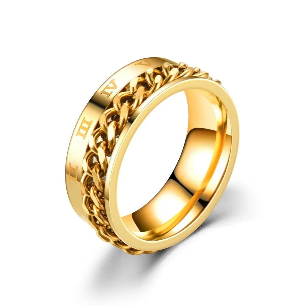 Roman Numeral Rotating Fidget Ring - Viral Drop Club