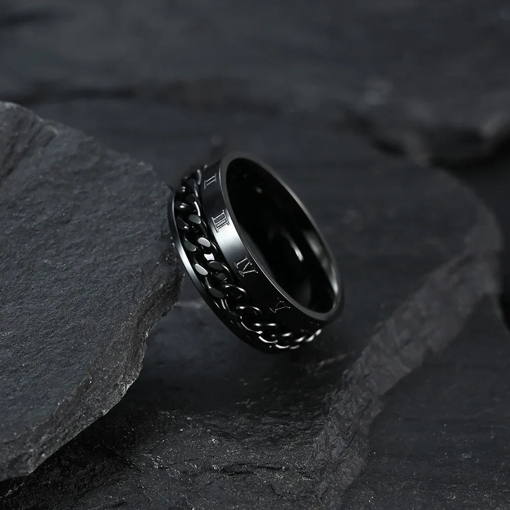 Roman Numeral Rotating Fidget Ring - Viral Drop Club