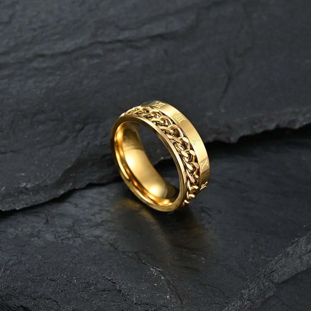 Roman Numeral Rotating Fidget Ring - Viral Drop Club