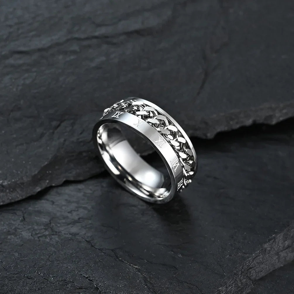 Roman Numeral Rotating Fidget Ring - Viral Drop Club