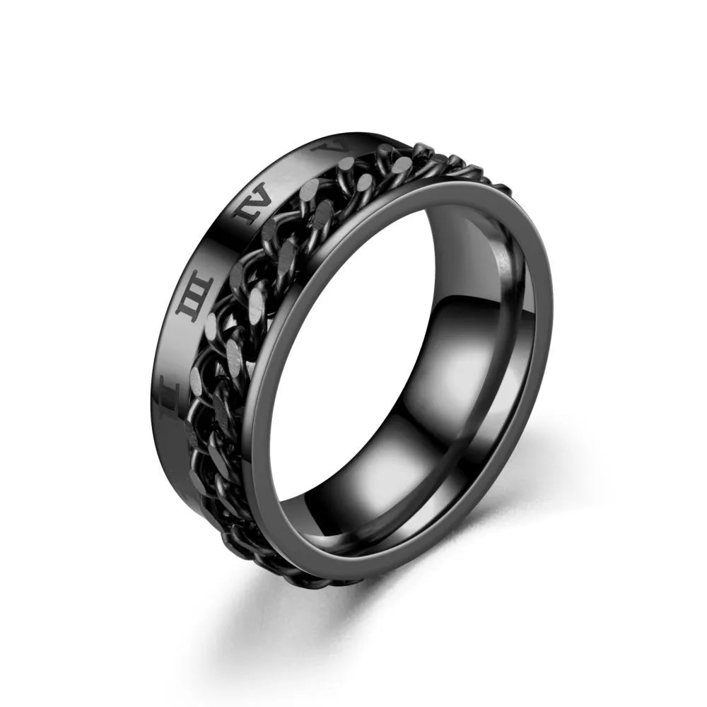 Roman Numeral Rotating Fidget Ring - Viral Drop Club