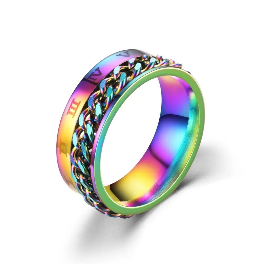 Roman Numeral Rotating Fidget Ring - Viral Drop Club