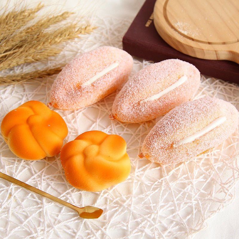Squishy Food Creative Simulation Bread Toast Donuts Slow Rising Squeeze Stress Relief Toys Spoof Tease People Desktop Decoration - Viral Drop Club