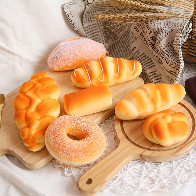 Squishy Food Creative Simulation Bread Toast Donuts Slow Rising Squeeze Stress Relief Toys Spoof Tease People Desktop Decoration - Viral Drop Club