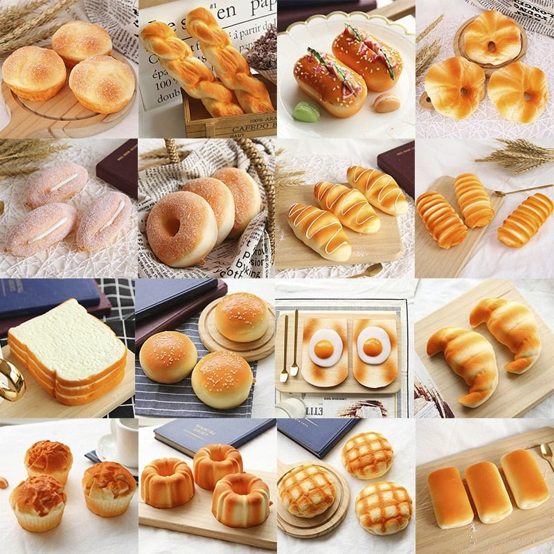 Squishy Food Creative Simulation Bread Toast Donuts Slow Rising Squeeze Stress Relief Toys Spoof Tease People Desktop Decoration - Viral Drop Club