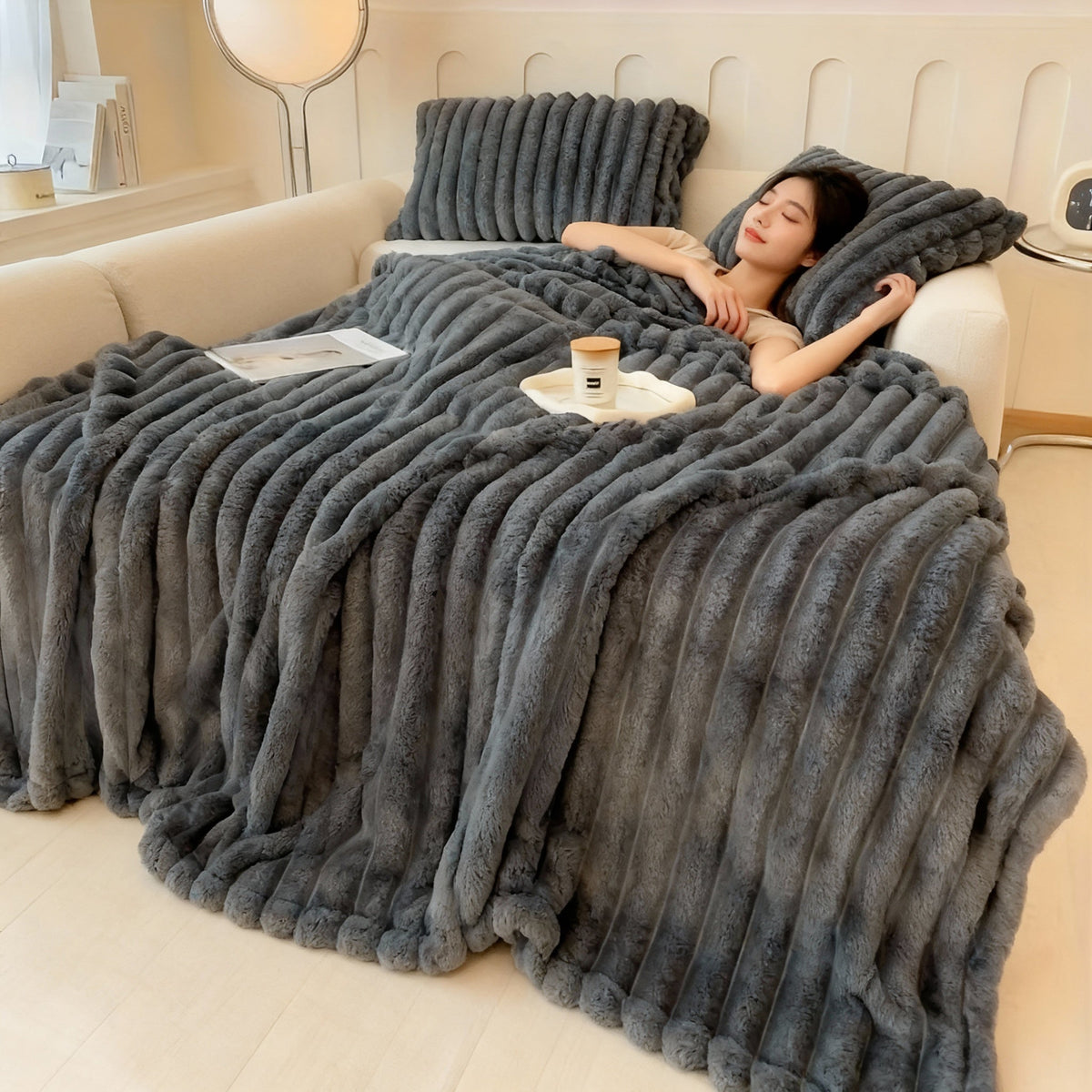 Ultra-Soft Bunny Plush Throw Blanket - Viral Drop Club